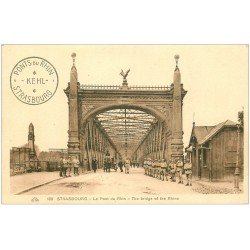 carte postale ancienne 67 STRASBOURG STRASSBURG. Sentinelles Pont du Rhin