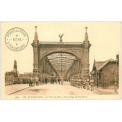 carte postale ancienne 67 STRASBOURG STRASSBURG. Sentinelles Pont du Rhin