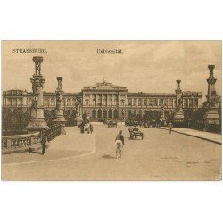 carte postale ancienne 67 STRASBOURG STRASSBURG. Universität avec Cycliste 1919