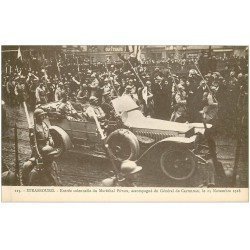 carte postale ancienne 67 STRASBOURG STRASSBURG. Voiture décapotable Pétain et Castelnau 1918