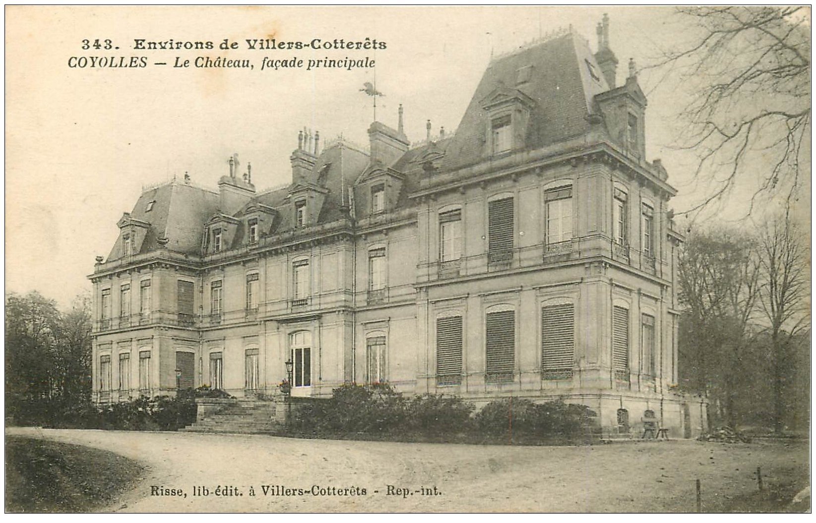 carte postale ancienne 02 COYOLLES. Le Château 1917
