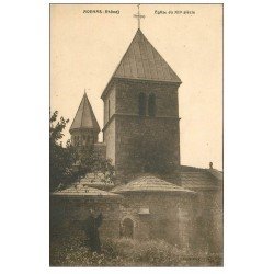 carte postale ancienne 69 AVENAS. L'Eglise avec Curé