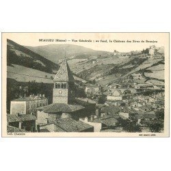 carte postale ancienne 69 BEAUJEU. Au fond Château des Sires de Beaujeu