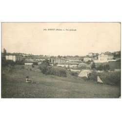 carte postale ancienne 69 BIBOST. Vue générale et Jeune Fille assise