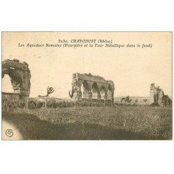 carte postale ancienne 69 CHAPONOST. Aqueducs Romains et Tour Métallique 1925