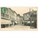 carte postale ancienne 69 CHARBONNIERES. La Grande Rue des Eaux 1913 Hôtel et Restaurant Neptune Epicerie Tabac...