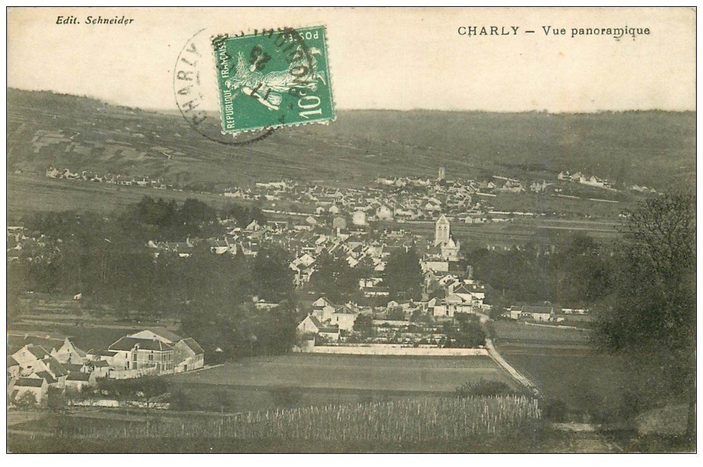 carte postale ancienne 69 CHARLY. Vue panoramique 1925