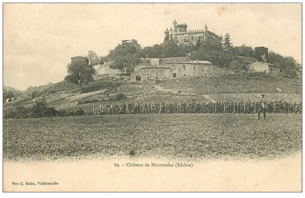 carte postale ancienne 69 CHATEAU DE MONTMELAS 1905