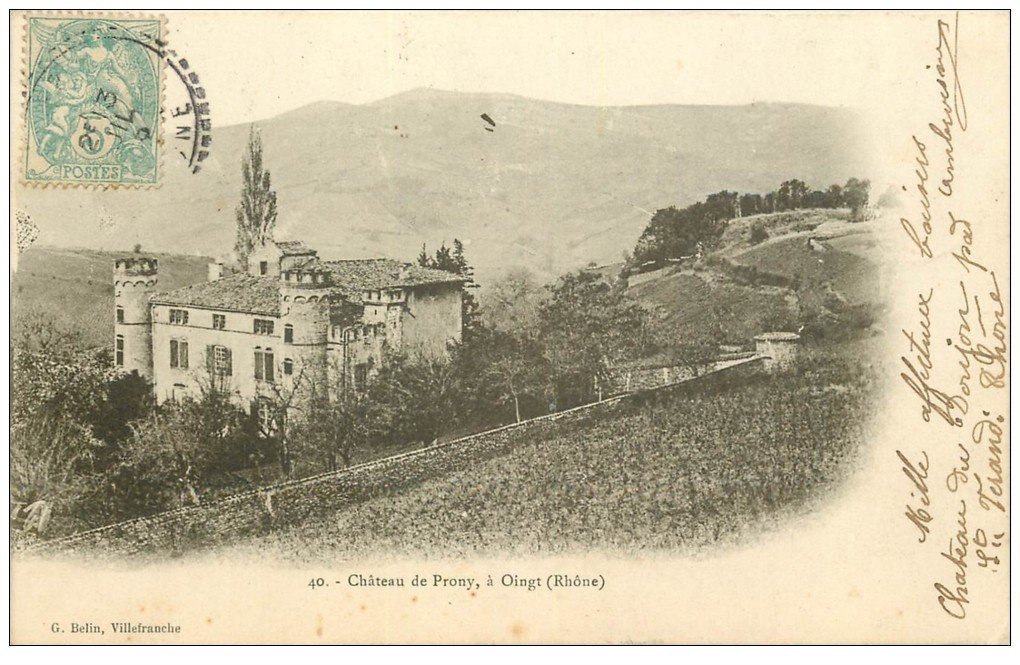 carte postale ancienne 69 CHATEAU DE PRONY 1903