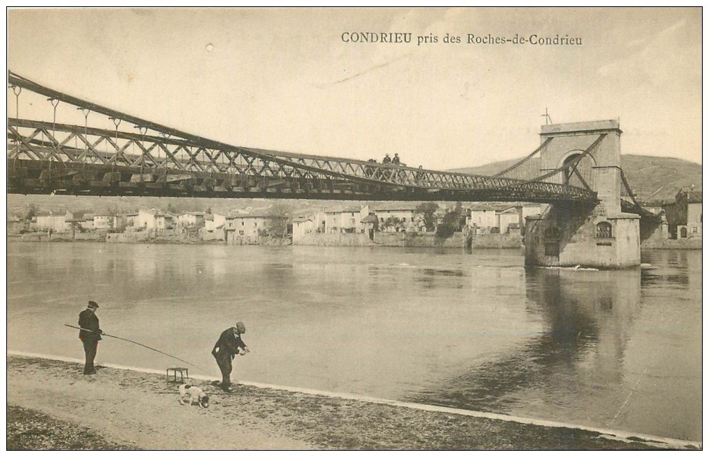 69 CONDRIEU. Pêcheurs près du Pont pris des Roches-de-Condrieu