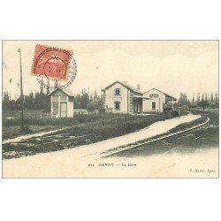 carte postale ancienne 69 GENAY. La Gare 1907