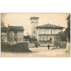 carte postale ancienne 69 LA TOUR DE SALVAGNY. Le Restaurant Chaverondier