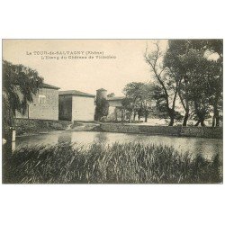 carte postale ancienne 69 LA TOUR-DE-SALVAGNY. Etang Château de Villedieu