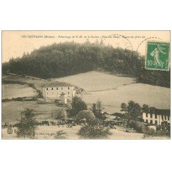 carte postale ancienne 69 LES SAUVAGES. Fête des Bleus Repas en plein air 1923 Pélerinage N.D de la Roche
