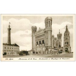 carte postale ancienne 69 LYON. Ascenseur Tour et Archevêché