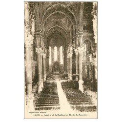 carte postale ancienne 69 LYON. Basilique Notre-Dame de Fourvière intérieur