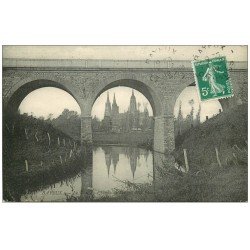 carte postale ancienne 14 BAYEUX. Le Pont au Chemin de Fer 1912