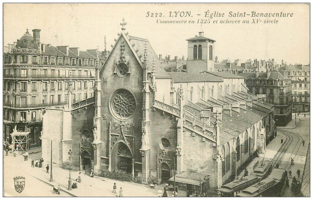 carte postale ancienne 69 LYON. Eglise Bonaventure 1910
