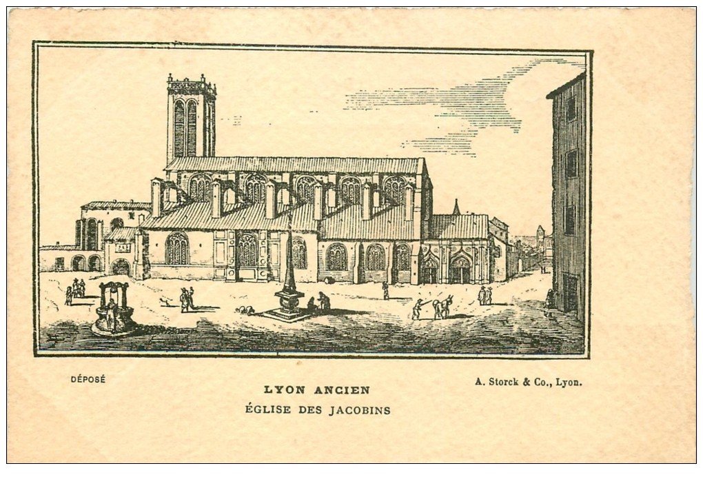carte postale ancienne 69 LYON. Eglise des Jacobins