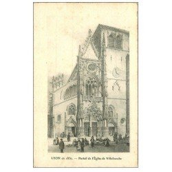 carte postale ancienne 69 LYON. Eglise Villefranche 1915
