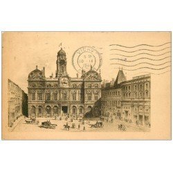 carte postale ancienne 69 LYON. Hôtel de Ville d'antan. 1941