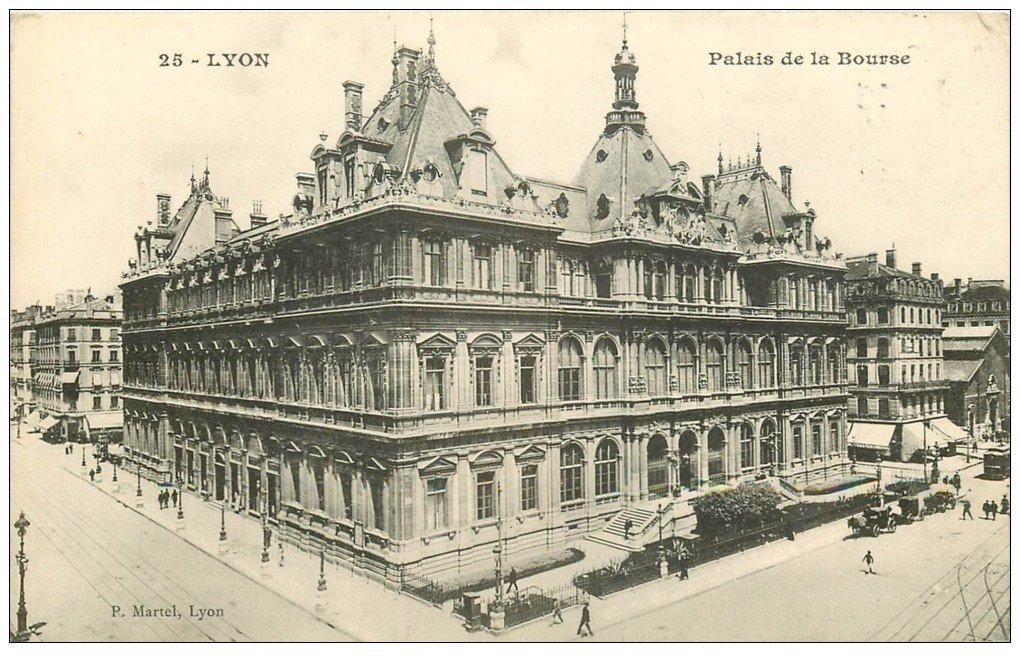 carte postale ancienne 69 LYON. Palais Bourse 1909