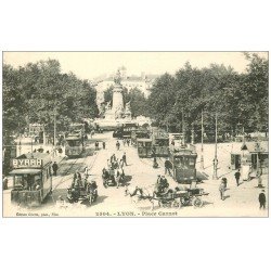carte postale ancienne 69 LYON. Place Carnot Tramways "" Byrrh ""