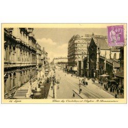 carte postale ancienne 69 LYON. Place Cordeliers 1936