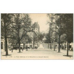 carte postale ancienne 69 LYON. Place Sathonay Sergent Blandan 1924