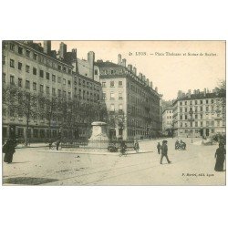 carte postale ancienne 69 LYON. Place Tholozan Statue Suchet 1909