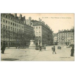 carte postale ancienne 69 LYON. Place Tholozan Statue Suchet 1909