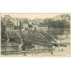 carte postale ancienne 69 LYON. Pont Boucle . Petit pli coin