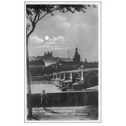 carte postale ancienne 69 LYON. Pont Guillotière de Nuit