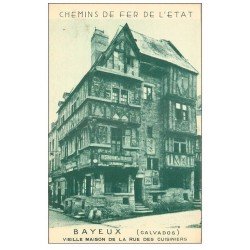 carte postale ancienne 14 BAYEUX. Restaurant Rue des Cuisiniers. Chemins de Fer de l'Etat