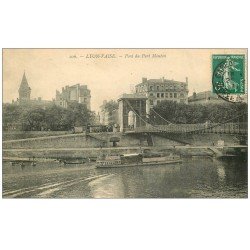carte postale ancienne 69 LYON. Pont Port Mouton 1911