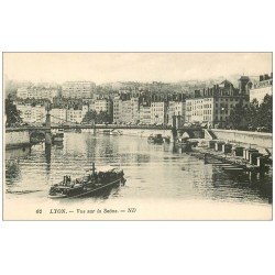 carte postale ancienne 69 LYON. Pont sur Saône