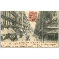 carte postale ancienne 69 LYON. Rue Hôtel de Ville 1905. Pli droite