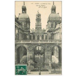 carte postale ancienne 69 LYON. Théâtre Hôtel de Ville 1911