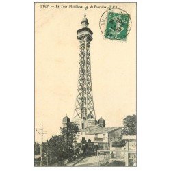 carte postale ancienne 69 LYON. Tour Métallique 1914