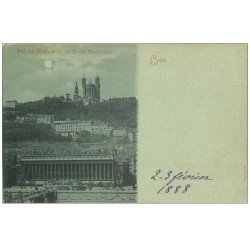 69 LYON. Très rare carte pionnière 1888 Palais de Justice. Vert amande vierge impeccable...