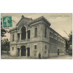 carte postale ancienne 69 NEUVILLE-SUR-SAÔNE. L'Orphéon 1909. Salle de Concerts et Cinéma
