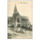 carte postale ancienne 14 BEAUMONT-EN-AUGE. Eglise et Statue Colonel Langlois 1925