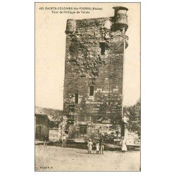 carte postale ancienne 69 SAINT-COLOMBE-LES-VIENNE. Tour Philippe de Valois animation