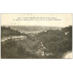 carte postale ancienne 69 SAINT-DIDIER-AU-MONT-D'OR. Vallée Rochecardon Tour Belle-Allemande 1918