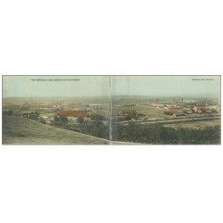 carte postale ancienne 69 SAINT-FONS. Les Usines. Carte double panoramique 1908