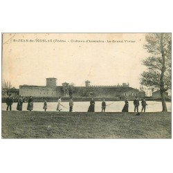 carte postale ancienne 69 SAINT-JEAN-DE-TOUSLAS. Réunion de faux Pêcheurs au Grand Vivier Château d'Ecossieu