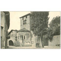 carte postale ancienne 69 SAINT-ROMAIN-AU-MONT-D'OR. L'Eglise et Arbre de la Liberté 1907
