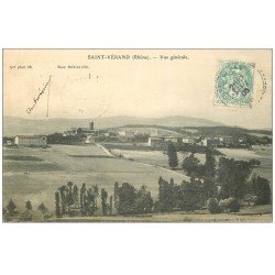 carte postale ancienne 69 SAINT-VERAND. Vue générale 1906