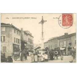 carte postale ancienne 69 SOUCIEU-EN-JARRET. La Place 1908 Société Economique d'Alimentation