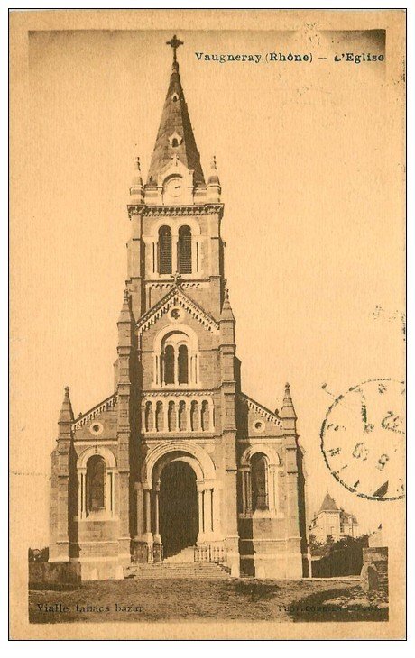 carte postale ancienne 69 VAUGNERAY. L'Eglise 1932